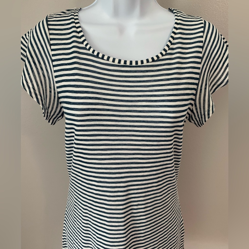 L Love Flutter Sleeve Striped  Top